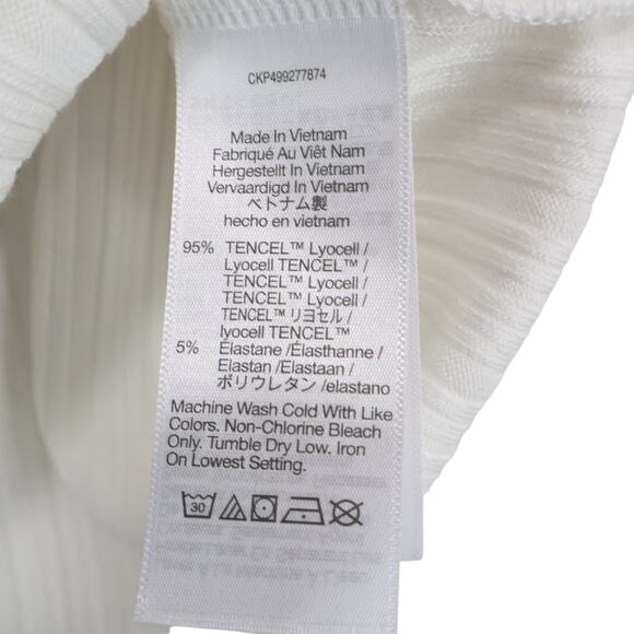 Madewell Ribbed V Neck Ribbed Polo Tee Lighthouse Ivory Size Medium NWT - Picture 8 of 8